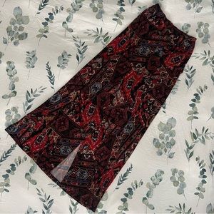 Bobeau Bohemian Print Maxi Skirt